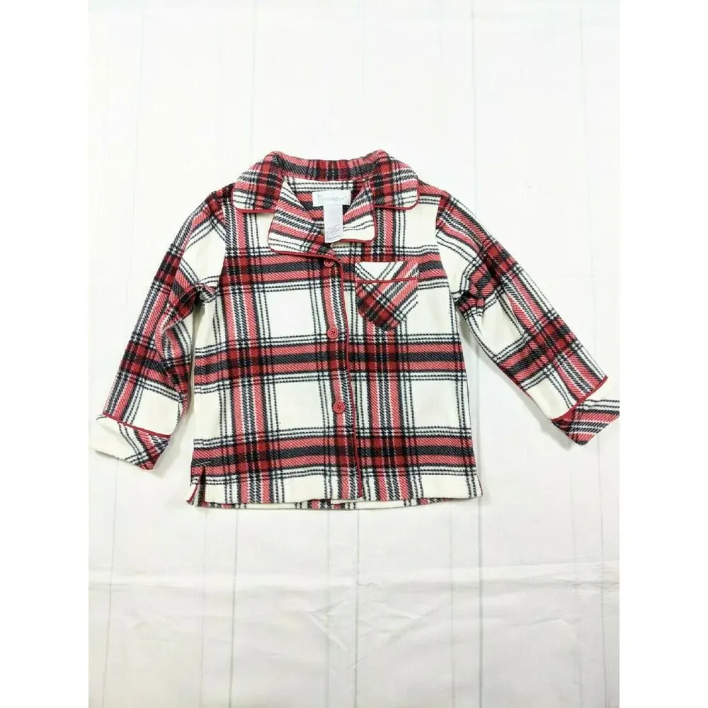 Pajamagram Red Black & White Fleece Plaid Pjs Youth 4T